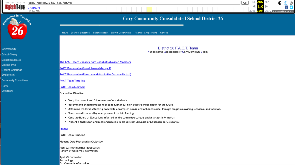 Three Oaks School - Cary Community Consolidated School District 26
